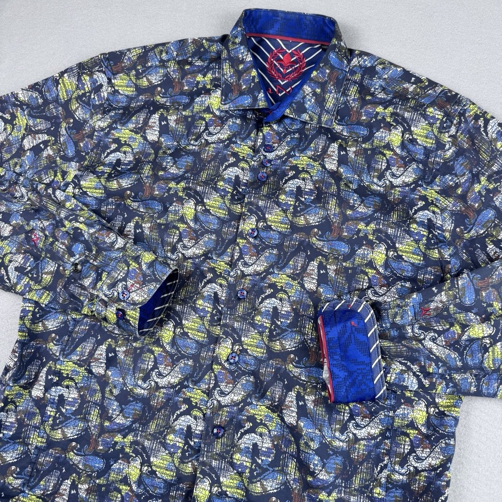 Au Noir Club Button Shirt Men 4 Abstract Designer Long Sleeve Cotton Flip Cuff